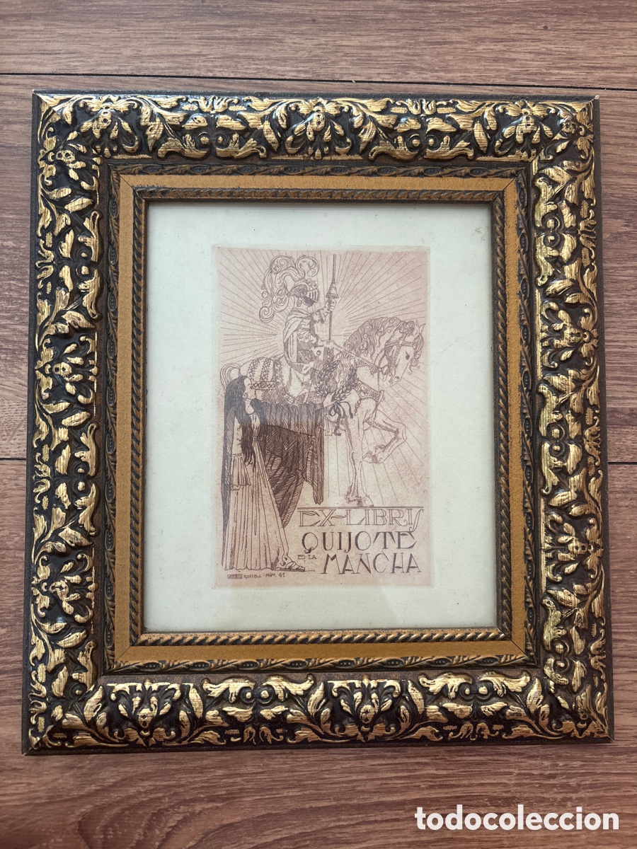 Arte: Ex-libris enmarcado de Antoni Dalmau