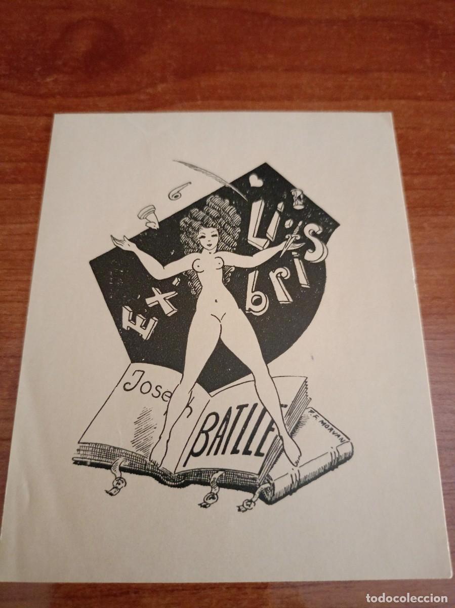 Arte: Exlibris P.F. MORVAN. Mujer desnuda. - Foto 1
