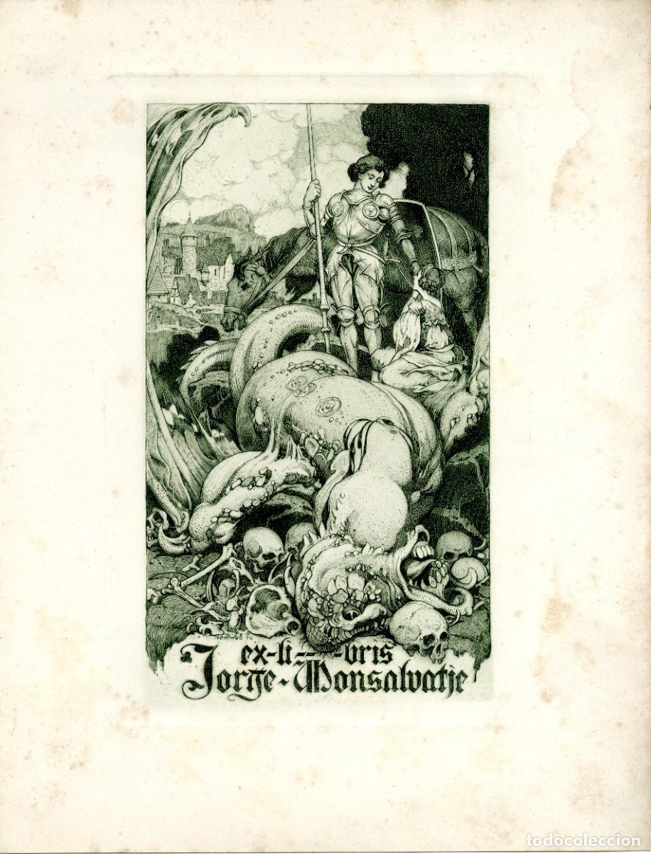 Arte: J. Triad&oacute;. Ex Libris para Jorge Montsalvatje