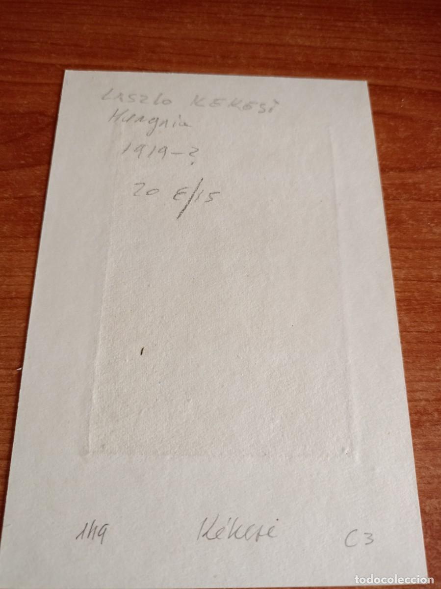 Arte: Exlibris Rethy Istv&aacute;n de Laszlo Kekesi. Mujer desnuda con c&aacute;ntaro - Foto 2