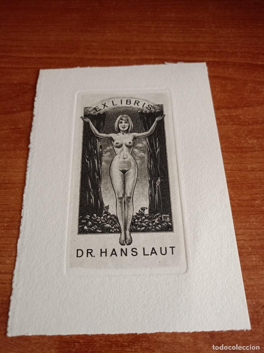 Arte: Exlibris Dr. Hans Laut de Laszlo Kekesi. Mujer desnuda