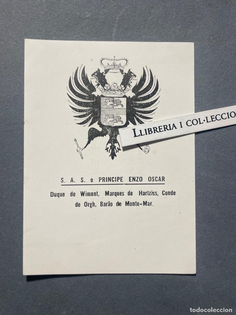Arte: EX-LIBRIS - EX.LIBRIS S.A.S. O PRINCIPE ENZO OSCAR DUQUE DE WIMONT , MARQUES DE HARTZISS, CONDE DE O