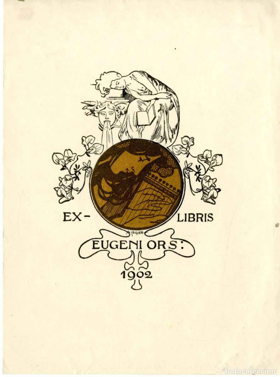 Arte: Riquer, Alejandro de. Ex libris para Eugeni Ors - Foto 1