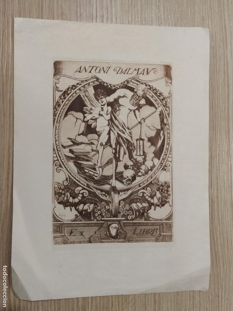 Arte: EX LIBRIS - ANTONI DALMAU - ANTONI SAL&Oacute; - AGUAFUERTE - EXLIBRIS -VER FOTOS