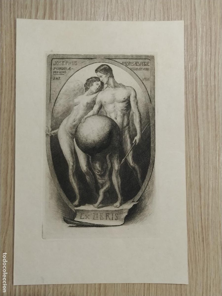Arte: EX LIBRIS - JOSEPHUS MONSALVATJE - AGUAFUERTE - EXLIBRIS -VER FOTOS