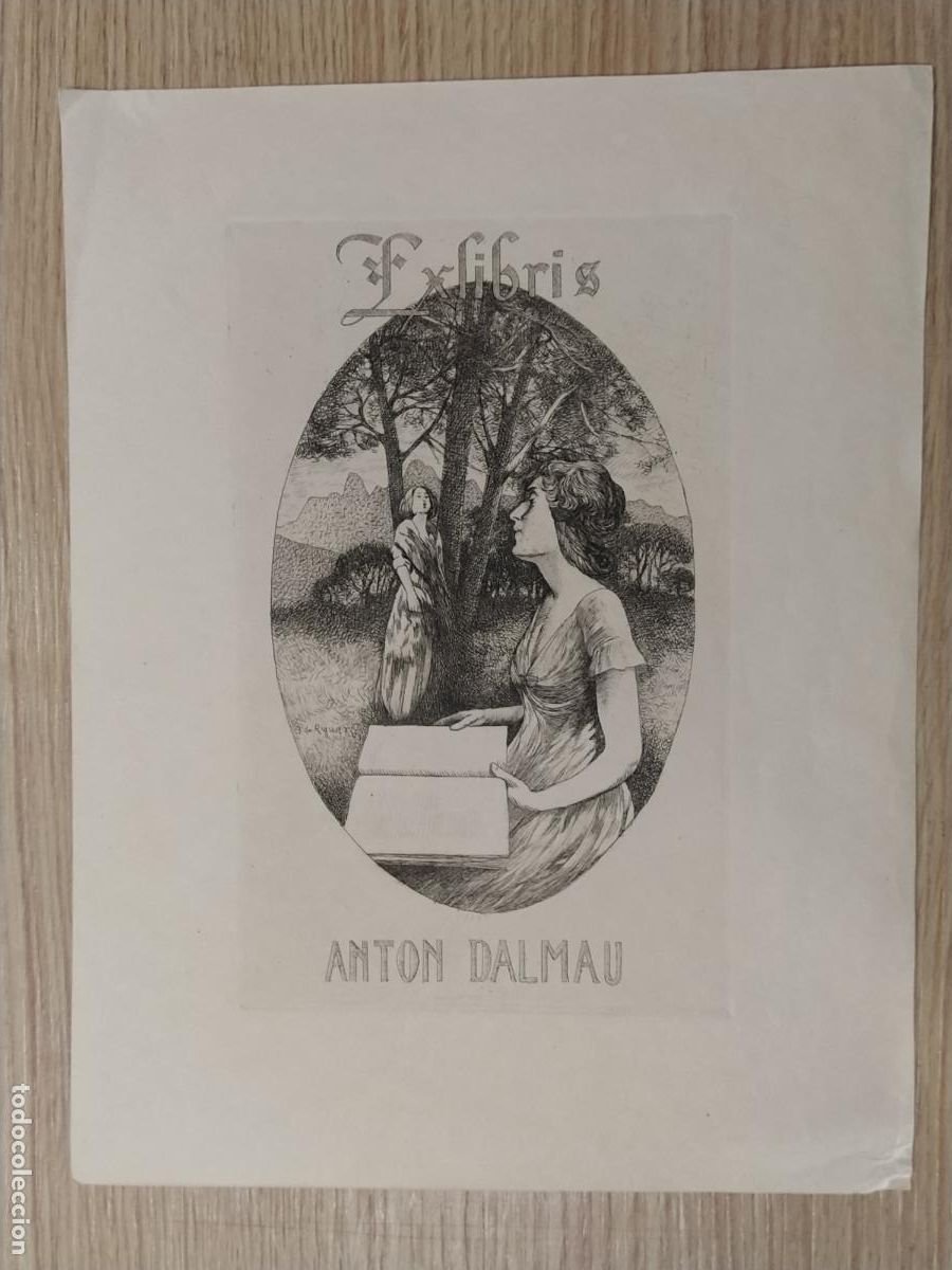 Arte: EX LIBRIS - ALEXANDRE DE RIQUER - ANTONI DALMAU - AGUAFUERTE - EXLIBRIS -VER FOTOS