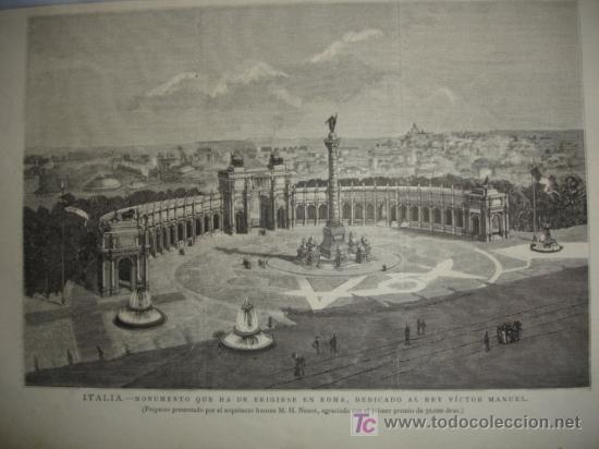 Arte: ROMA,PROYECTO MONUMENTO AL REY VICTOR MANUEL - Foto 1