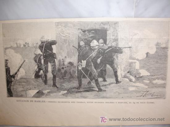 Art: EGIPTO,RAMLEH,PRIMER ENCUENTRO ENTRE INGLESES Y EGIPCIOS 1882