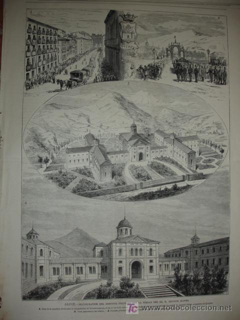 Arte: ALCOY,HOSPITAL CIVIL DE OLIVER 1877.ALICANTE
