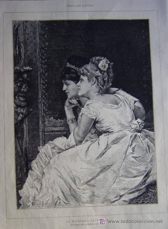 Arte: BELLAS ARTES - LA MASCARA JAPONESA. CUADRO DE ALFREDO STEVENS.-