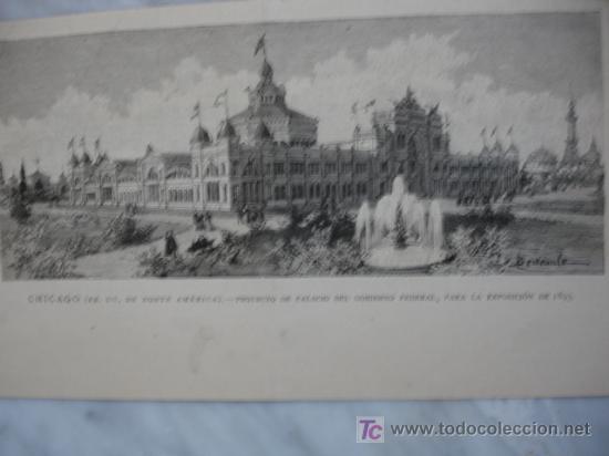 Arte: CHICAGO,PALCIO ESPOSICION 1893 - Foto 1