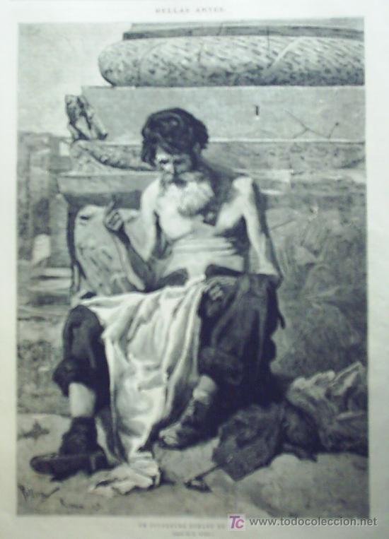 Art: BELLAS ARTES - UN CIUDADANO ROMANO EN 1869, BOCETO DEL SR. PELLICER.-