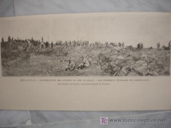 Arte: SIDI GUARIX,MELILLA,GRABADO 1893 - Foto 1