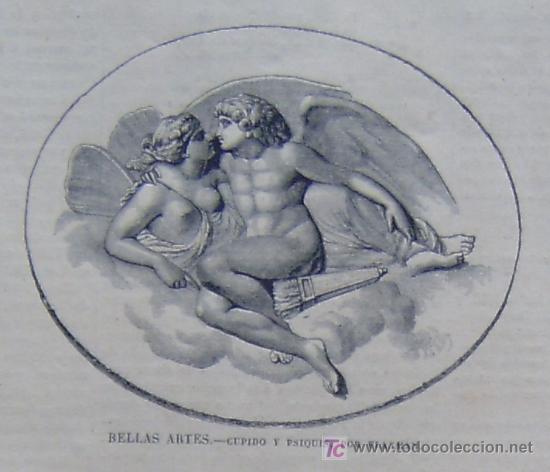 Arte: BELLAS ARTES - CUPIDO Y PSIQUIS, POR FLAXMAN.-