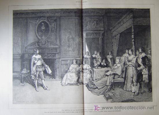 Arte: BELLAS ARTES - UNA LECTURA EN LAS HABITACIONES DEL CARDENAL RICHELIEU. CUADRO A. MOREAU