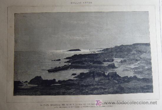 Kunst: BELLAS ARTES - LA PLAYA ESCARPADA DEL LORIC Y LA ISLA DE LAS RATAS, CERCA DE LORIENT (BRETA&Ntilde;A).-