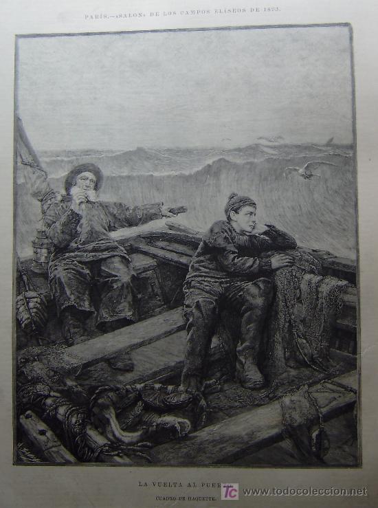 Arte: BELLAS ARTES - LA VUELTA AL PUERTO, CUADRO DE HAQUETTE.-