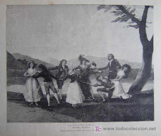Arte: LA GALLINITA CIEGA - COPIA DEL CUADRO DE GOYA EXISTENTE EN EL MUSEO DEL PRADO.-