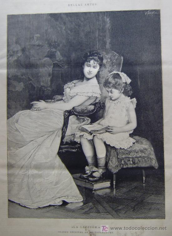 Arte: BELLAS ARTES - LA LECCION, CUADRO DE M. TOULMOUCHE.-