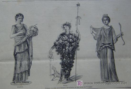 Arte: PINTURAS MURALES DESCUBIERTAS EN LAS RUINAS DE POMPEYA (BACO, URANIA Y DIANA)