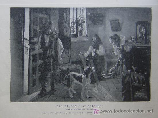 Arte: DAR DE BEBER AL SEDIENTO, CUADRO DE CARLOS LEZCANO - Foto 1