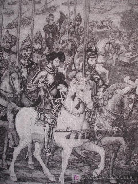 Kunst: TAPIZ,HISTORIA DE LA CONQUISTA DE TUNEZ,FRAGMENTO