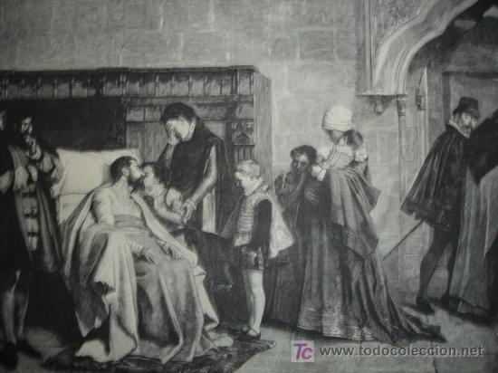 Arte: ANTONIO PEREZ RECIBIENDO A SU FAMILIA,VICENTE BARROS Y MOMPO