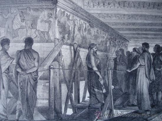 Art: FIDIAS TRABJANDO EN EL PARTHENON,ALMA TADEMA
