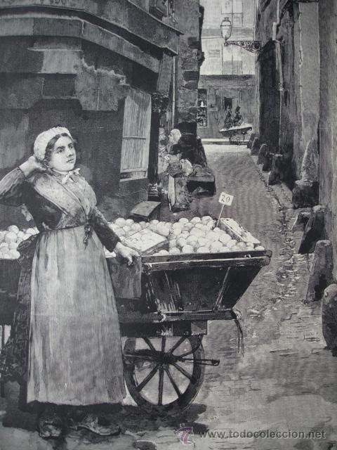 Arte: PARIS,VENDEDORA DE NARANJAS,LUIS JIMENEZ - Foto 1