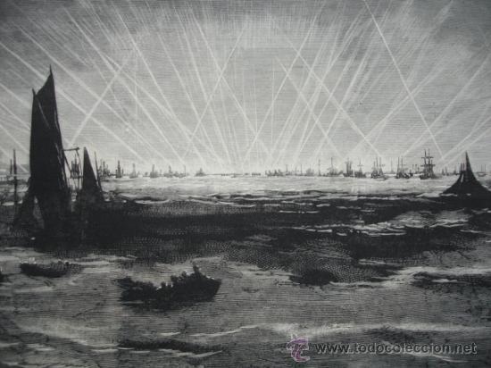 Kunst: SPITHEAD,PORTSMOUTH,ESCUADRA INGLESA ILUMINANNDO