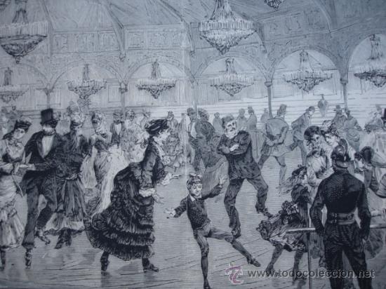 Arte: PARIS,PATINADORES CON RUEDAS