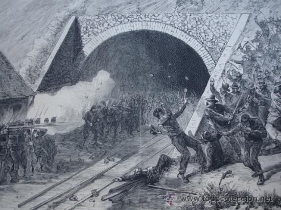 Arte: SUIZA,TUNEL SAN GOTARDO,SUBLEVACION TRABAJADORES,1875