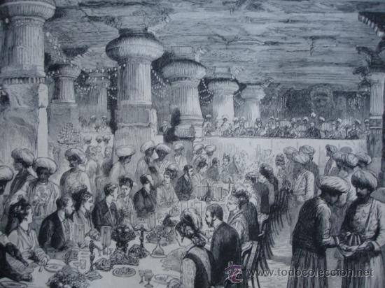 Art: BOMBAY,PRINCIPE DE GALES,CUEVA DE ELEFANTA,1875