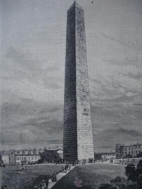 Art: CHARLESTOWN,MONUMENTO BATALLA BUNKER HILL,1875