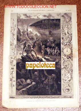 Kunst: Fantas&iacute;a aleg&oacute;rica del nuevo a&ntilde;o 1885 por Ruidavest recorte (G200) de REVISTA LA ILUSTRACI&Oacute;N 1884