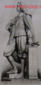 Arte: MADRID - ESTATUA DE MURILLO (ENFRENTE DEL MUSEO DEL PRADO).-