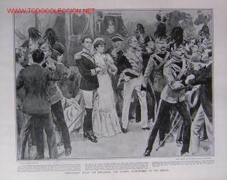 Art: IMMEDIATELY AFTER THE EXPLOSION: THE QUEEN'S COUNTRYMEN TO THE RESCUE!