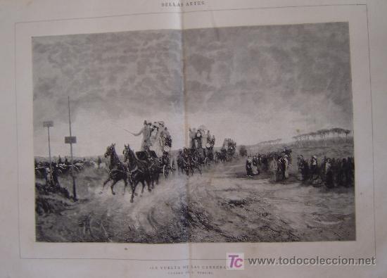 Art: BELLAS ARTES - LA VUELTA DE LAS CARRERAS, CUADRO DE L. MANCINI