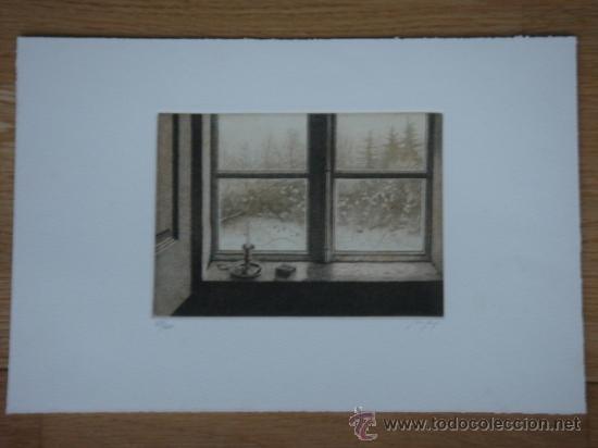 Art: C&Eacute;SAR LUENGO (MADRID, 1948). GRABADO EN PLANCHAS DE ZINC, TRES TINTAS, 14 X 19. T&Eacute;CNICA: AGUAFUERTE
