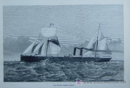 Arte: EL VAPOR ESPA&Ntilde;OL MURILLO (BUQUE BARCO VELERO NAVIO)