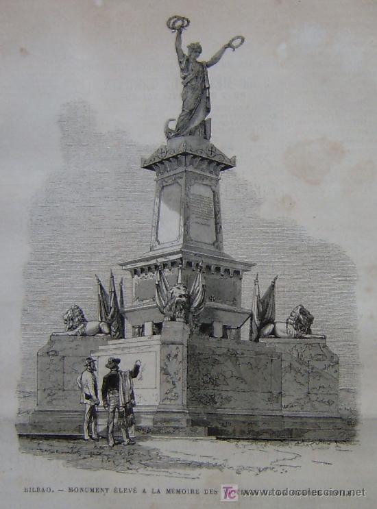 Arte: MONUMENTO ELEVADO EN BILBAO EN MEMORIA DE LAS VICTIMAS DE LA GUERRA CARLISTA (GUERRA CIVIL)
