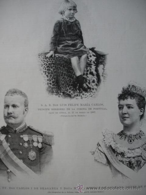 Arte: CARLOS I DE BRAGANZA.MARIA AMELIA DE ORLEANS .LUIS FELIPE MARIA CARLOS .PORTUGAL