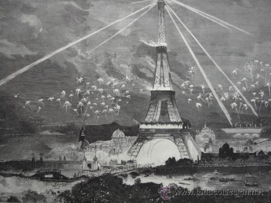 Arte: EXPOSICION PARIS.TORRE EIFFEL INAGURACION - Foto 1