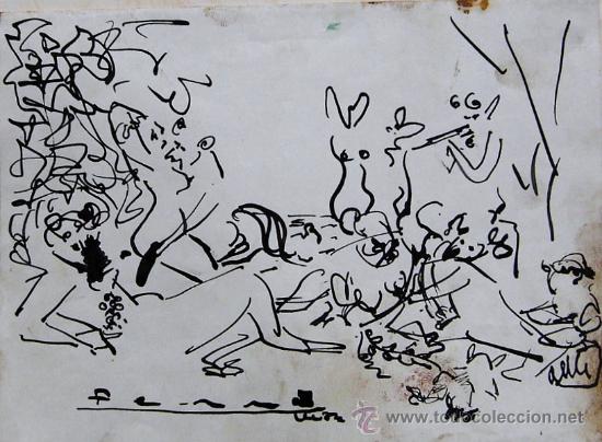 Kunst: 2020.- Tinta 22x16. Firmado FERR&Agrave; 1978