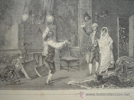 Kunst: LA VISITA DEL AMIGO.SANS Y CABOT.LA ILUSTRACION ESPA&Ntilde;OLA.S CALLEJA.1886.13X14