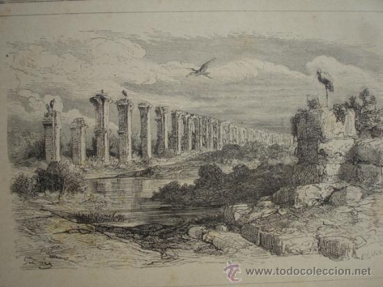 Kunst: MERIDA ACUEDUCTO.LA ILUSTRACION ESPA&Ntilde;OLA.S CALLEJA.1886.13X14