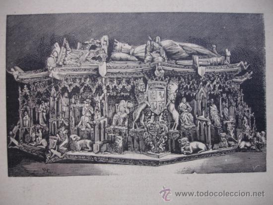 Kunst: BURGOS,SEPULCRO JUAN II.LA ILUSTRACION ESPA&Ntilde;OLA.S CALLEJA.1886.9X12