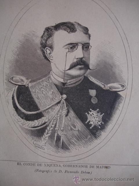 Kunst: CONDE DE XIQUENA.LA ILUSTRACION ESPA&Ntilde;OLA.S CALLEJA.1886.13X15