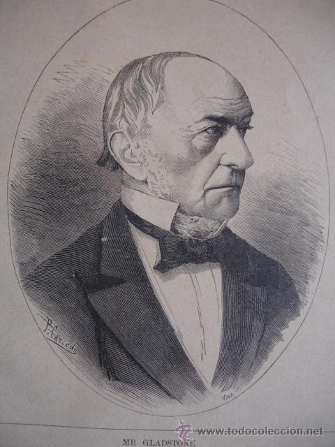 Kunst: GLADSTONE.LA ILUSTRACION ESPA&Ntilde;OLA.S CALLEJA.1886.13X15
