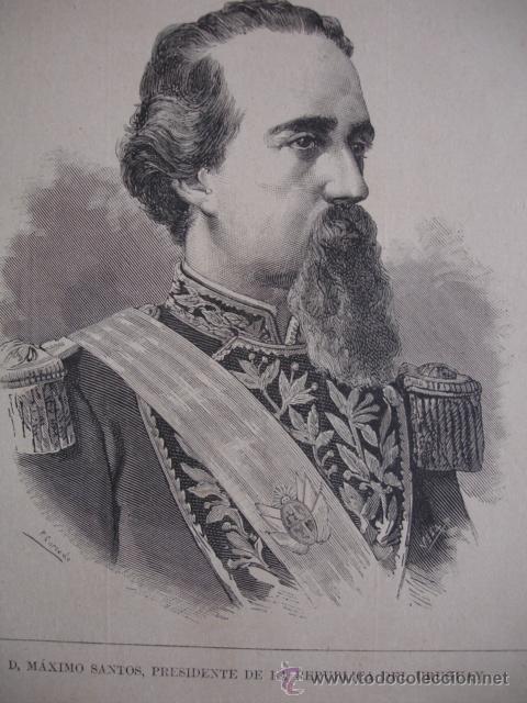 Kunst: MAXIMO SANTOS ,URUGUAY.LA ILUSTRACION ESPA&Ntilde;OLA.S CALLEJA.1886.13X15